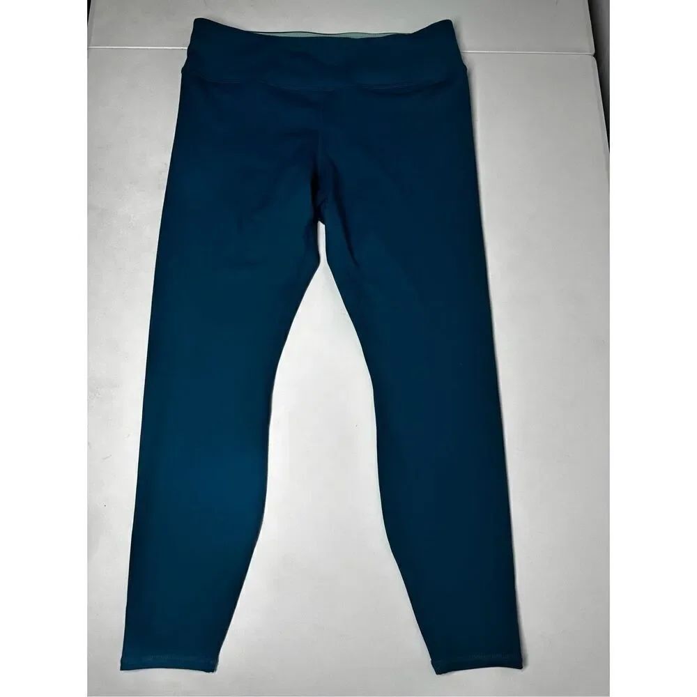 Women’s Athletic Leggings Blue Green Size L